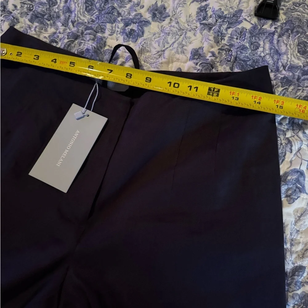 Antonio Melani linen Kendall navy career core pants - Picture 4 of 7